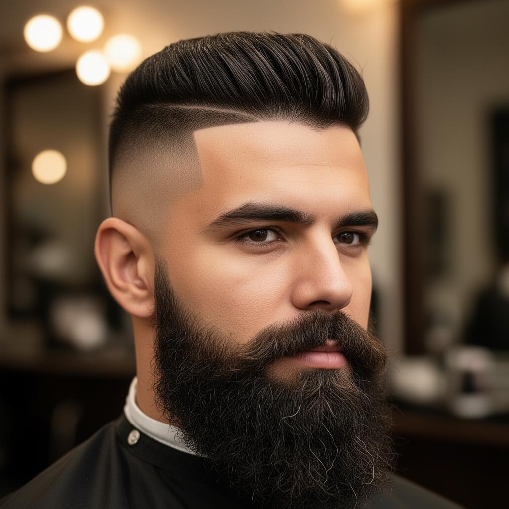 Resultado natural de prótese capilar — corte fade